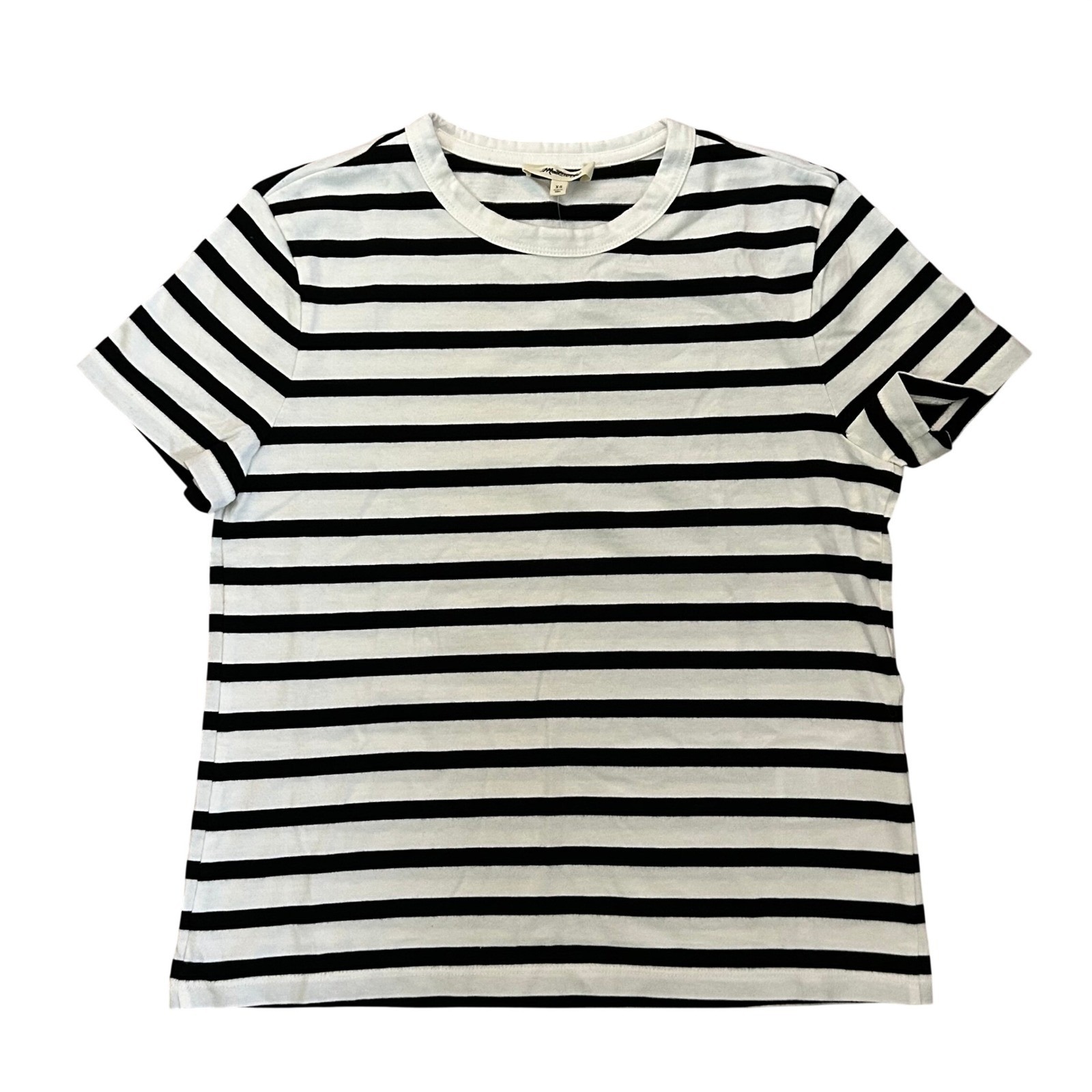 Madewell Womens The Perfect Crewneck Black Stripe Tee Allday Jersey S Small New